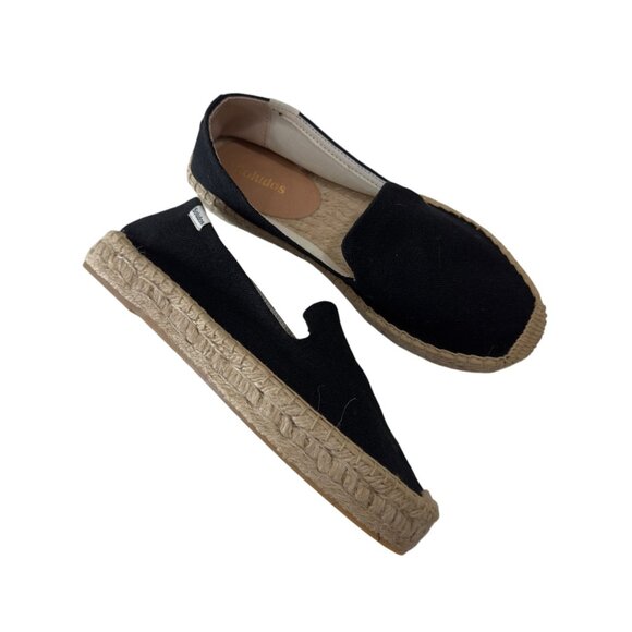 Soludos Womens Black Espadrille Flats Size 7 Canvas & Jute Slip-On Shoes - Picture 14 of 16